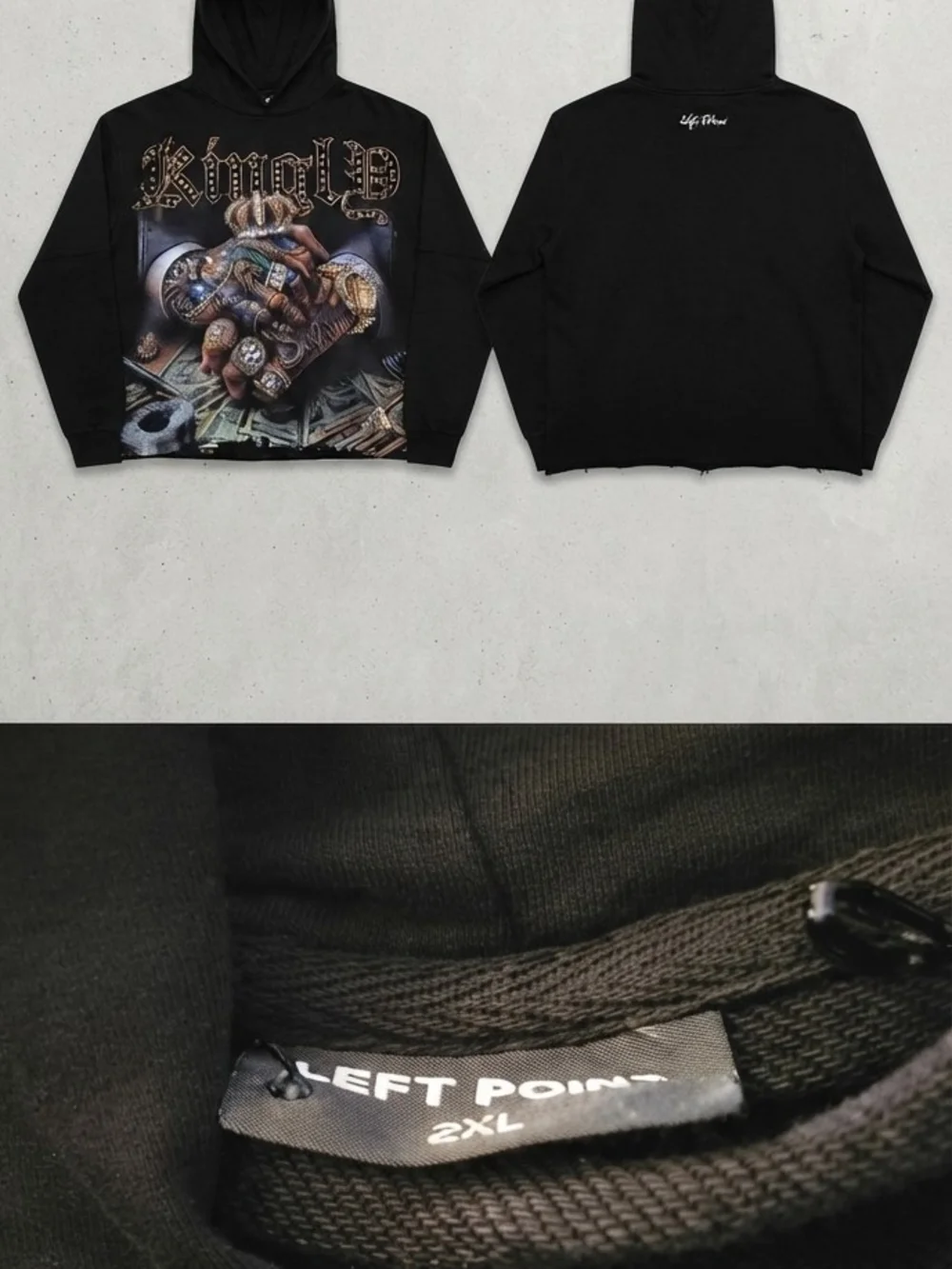 Black Graphic Hoodie - 'Kingl9' Front Print